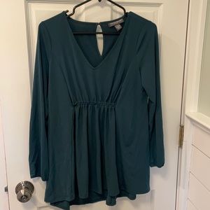 Green maternity blouse